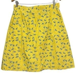 Lilly Pulitzer White Vintage 12 Yellow Blue Snappy Dragonflies Dragonfly Skirt